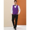 Lars Amadeus Men's Formal Vest Slim Fit V Neck Business Dress Suit Waistcoat - 3 of 4