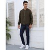 Men's Suede Bomber Varsity Leather Jackets Lightweight Softshell Flight Full Zip Casual Coat - 4 of 4