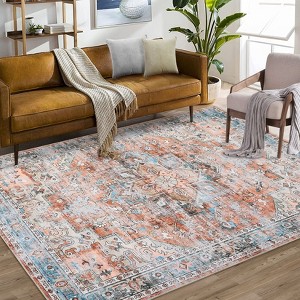 Washable Area Rug Vintage Rug Medallion Print Rugs for Living Room, Bedroom, Dining Room Home Decor - 1 of 4
