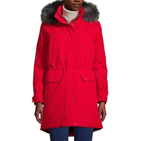 Red waterproof cheap parka womens