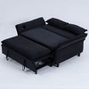Mocamel Letter Striped Fabric 65.74'' Multi Functional Sofa Bed with Adjustable Armrests and Backrests, Suitable for Bedrooms & Living Rooms - 3 of 4