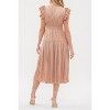 August Sky Women's Short Double Ruffle Sleeves Midi Dress - 2 of 4