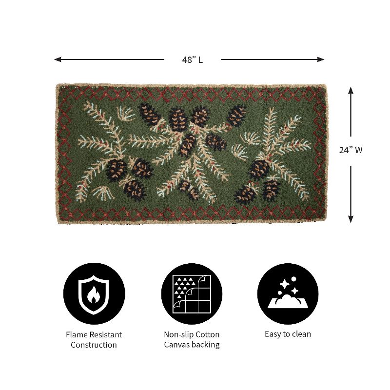 Plow & Hearth - Hooked Wool Pine Cone Hearth Rug, 2 of 5