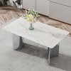 GDFStudio Printz Modern 63"W Glass and Stainless Steel Dining Table - 2 of 4