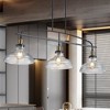 Airsurfer 45" Industrial 3-Light Pendant Chandelier - Black Farmhouse with Clear Glass Shades for Kitchen/Dining (No Bulbs) - 4 of 4