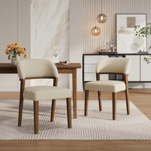 Christopher Knight Home Xayah Modern Rubberwood Upholstered Dining Chairs (Set of 2) - 1 of 4