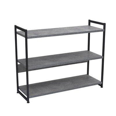 Gray and Black 3-Tier Industrial Bookshelf