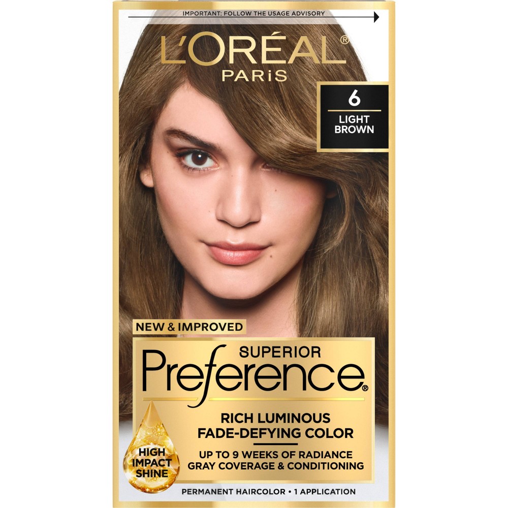 Photos - Hair Dye LOreal L'Oreal Paris Superior Preference Fade-Defying Color + Shine System - 6 Li 