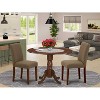 3-Piece Mahogany Finish Solid Wood Top-Round Dining Room Set -Seats 4 - 2 of 4