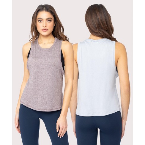 Yogalicious - Women's 2 Pack Everyday Tank Top - Heather Peppercorn ...