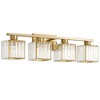 POWLIG 28.9-in 4-Light Gold Modern Luxury Bathroom Vanity Light with Crystal Shade - 3 of 4