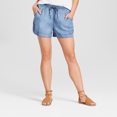 women's pull on jean shorts