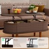 QingMoon Fluted Lift Top Coffee Table, Modern Wooden Center Table with Hidden Compartment for Living Room, Office - 2 of 4