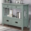 ORRD 36" Farmhouse Pine Console Table with 4 Drawers & Shelf, Entryway Sofa Table for Living Room, Bedroom, Hallway (Blue) - 4 of 4