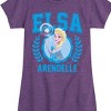 Girls' - Frozen - Elsa Collegiate Fitted Short Sleeve Graphic T-Shirt - 2 of 4