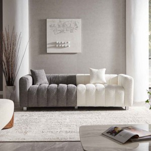 Modern 3-Seater Modular Sofa for Living Room, Upholstered Space-Saving Sofa, Couch with Metal Legs and Velvet Cover Pillows-Baofuwish - 1 of 4