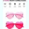 4E's Novelty Heart Shaped Sunglasses for Women (2 Pack) - Cute Pink Heart Sunglasses for Parties, Festival & Valentines Hot Pink Accessories for Women - 4 of 4