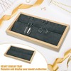 Unique Bargains Bamboo Wood Earrings Tray Stackable Storage Jewelry Tray Showcase Organizer 1 Pcs - 2 of 4