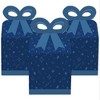 Big Dot of Happiness Navy Confetti Stars - Square Favor Gift Boxes - Simple Party Bow Boxes - Set of 12 - 2 of 4