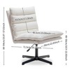 Ridstar Upholstered Modern Fabric 360 Degree Swivel Accent Chair With Adjustable Arm And Sturdy Support For Reading, Living Room-Beige - 2 of 4