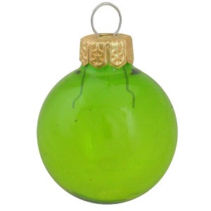 Northlight 28ct Green Clear Finish Glass Christmas Ball Ornaments - 2" (50mm) - 1 of 3