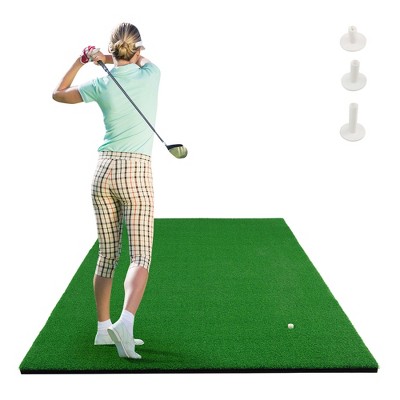 5 x 3 Feet Golf Mat with 3 Rubber Tees - Costway