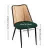 Rattan Dining Chairs Set of 2,Boucle Upholstered Chairs with Cane Back and Metal Legs for Kitchen or Dining Room-Baofuwish - 4 of 4