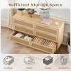 QingMoon 6 Drawers Rattan Dresser, Wood Storage Chest of Drawers with Gold Handles for Living Room, Bedroom, Entryway and Hallway - 4 of 4