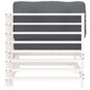 vidaXL Corner Sofa - Modular Outdoor Lounge Set with Comfortable Cushions, Solid Pine Wood Construction, Ideal for Patio & Garden, White Finish - 4 of 4