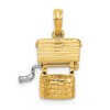 Black Bow Jewelry 14k Yellow Gold 3D Moveable Wishing Well Pendant - 3 of 4