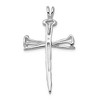 Black Bow Jewelry Ladies 14k White Gold, Nail Cross Pendant 25 x 42mm - 3 of 4