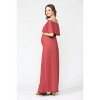 Hello Miz Women's Off Shoulder Ruffle Maternity Maxi Dress - 3 of 4