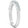 Pompeii3 1/2ct Diamond 9-Stone Womens Wedding Ring 14k White Gold - 2 of 4