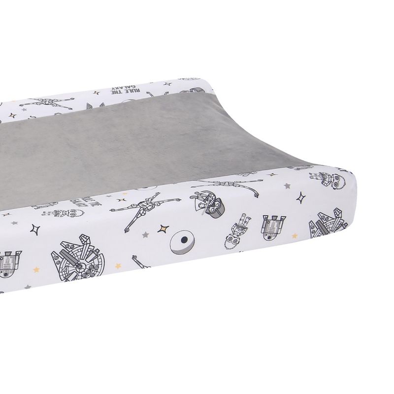 Lambs & Ivy Star Wars Millennium Falcon White/Gray Soft Changing Pad Cover, 2 of 5
