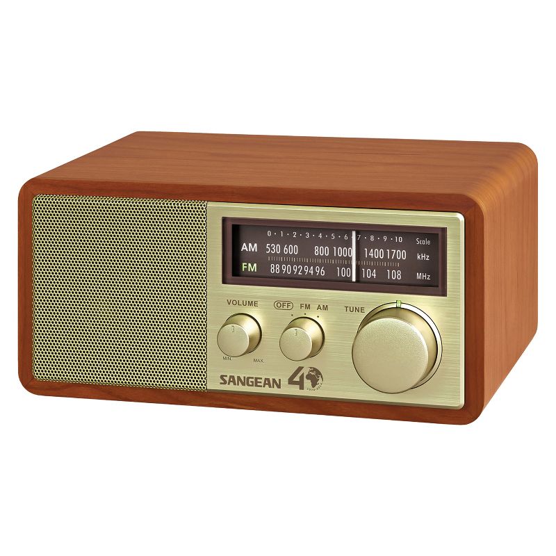 Sangean® WR-11SE 40th Anniversary Edition Hi-Fi Tabletop Retro Wooden Cabinet AM/FM Analog Radio Receiver, 1 of 6