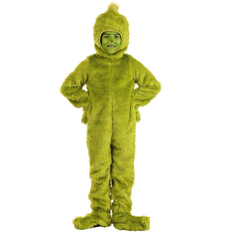 HalloweenCostumes.com Dr. Seuss Grinch Open Face Kid's Costume, 1 of 10
