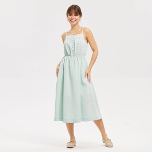 slim fit dress slacks Mint Pleated Chiffon V-Neck Floor Length Modest Bridesmaid Prom Dress main image 1
