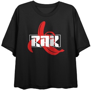 Tower of God Rak, red banana icon on Black Short Sleeve Adult Crop T-Shirt - 1 of 3