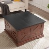 Crete Farmhouse Square Coffee Table, Center Table with Large Hidden Storage Space for Living Room, Bedroom, Indoor Furniture - The Pop Home - 4 of 4