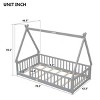 Platform Bed Frame Modern Tent Style with Guardrails for Kids Bedroom Twin Size - 3irtyhousy - 4 of 4
