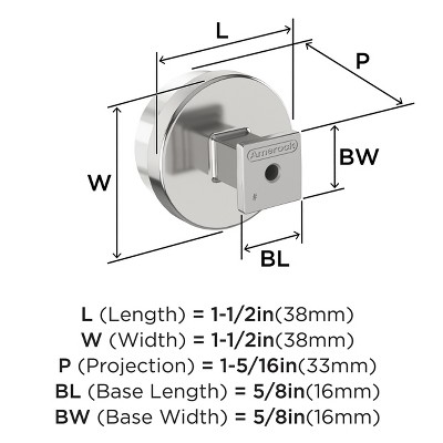 Glacio 1-1/2 inch Clear Polished Chrome Round Cabinet Knob