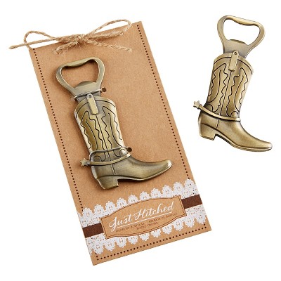 12ct "Just Hitched" Cowboy Boot Bottle Opener