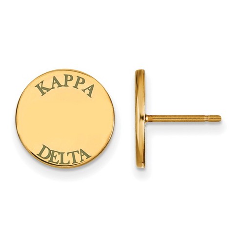 Black Bow Jewelry 14k Yellow Gold Plated Sterling Silver Kappa Delta Greek Life Stud Earring - image 1 of 3