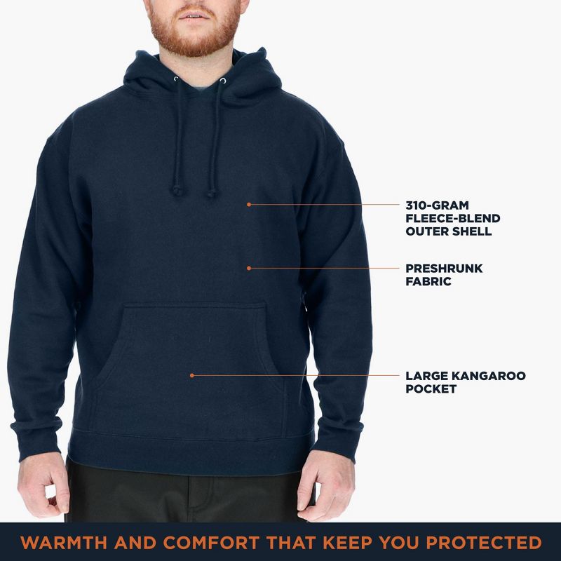 RefrigiWear Men's Heavy-Duty Fleece-Blend Hoodie Sweatshirt, 3 of 7