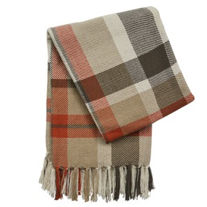 Split P Beige October Spice Plaid Throw 60''L - 1 of 3