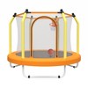 APRILSOUL Yellow 55inch Trampoline for Kids Indoor and Outdoor, Small Toddler Trampoline with Basketball Hoop - 2 of 4