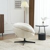 360°Swivel Chenille Accent Chair,Accent Chairs With Arms,Accent Chair With Faux Leather And Black Metal Base Frame -Maison Boucle‎ - 3 of 4