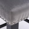 INFURNIC Counter and Bar Stools Velvet Wing Back Barstools with Tufted Back and Nailhead Trim for Home Bar, Gray, 22"*19"*37" - 4 of 4