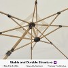 PURPLE LEAF Patio Cantilever Umbrella Teak Finished Aluminum Frame Large Offset Outdoor Sun Umbrellas with Base for Pool Garden Deck - 2 of 4