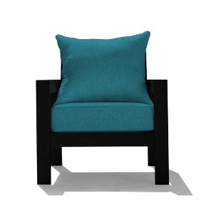 Honeycomb Outdoor Edisto Seat - Black Aluminum Chair: Weather Resistant Modular Patio Lounge Furniture - 1 of 4